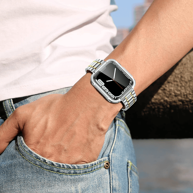 Diseñado para Apple Watch Band con funda y protector de pant