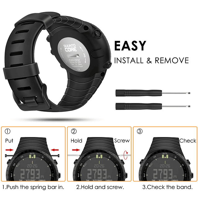 Correa de reloj compatible con Suunto Core, correa de goma d