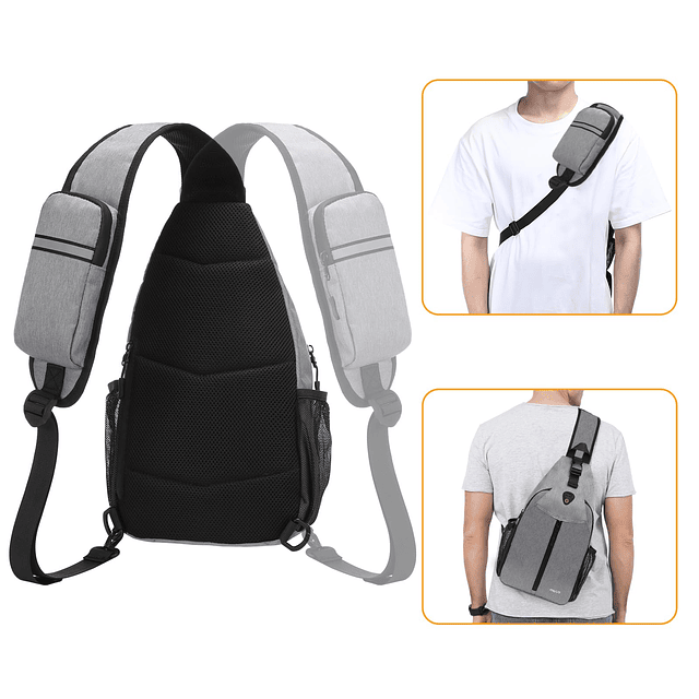 Mochila bandolera para viaje, senderismo, bolso cruzado con