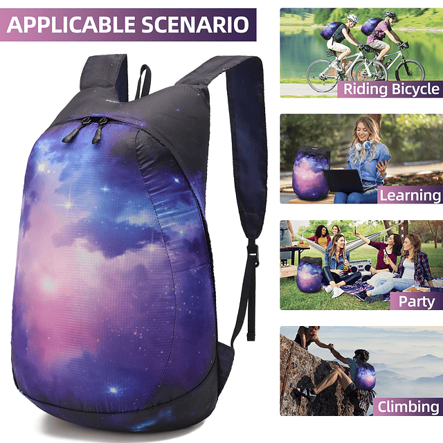 Mochila plegable ultraligera resistente al agua, mochila ple