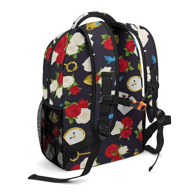 Mochila de viaje para ordenador portátil, diseño de rosas, c