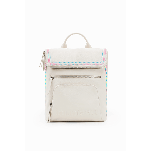 ACCESORIOS PU MOCHILA MEDIANA Mujer, Blanco, Talla única