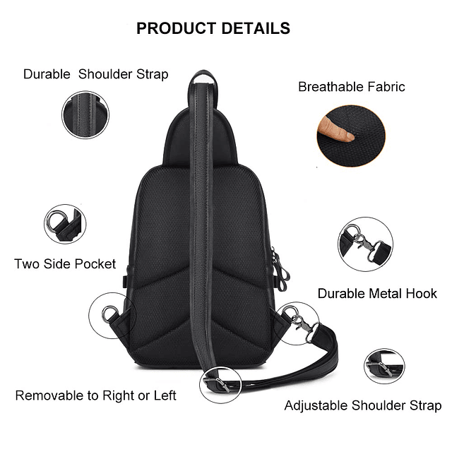 Mochila bandolera para hombres y mujeres, de piel sintética,