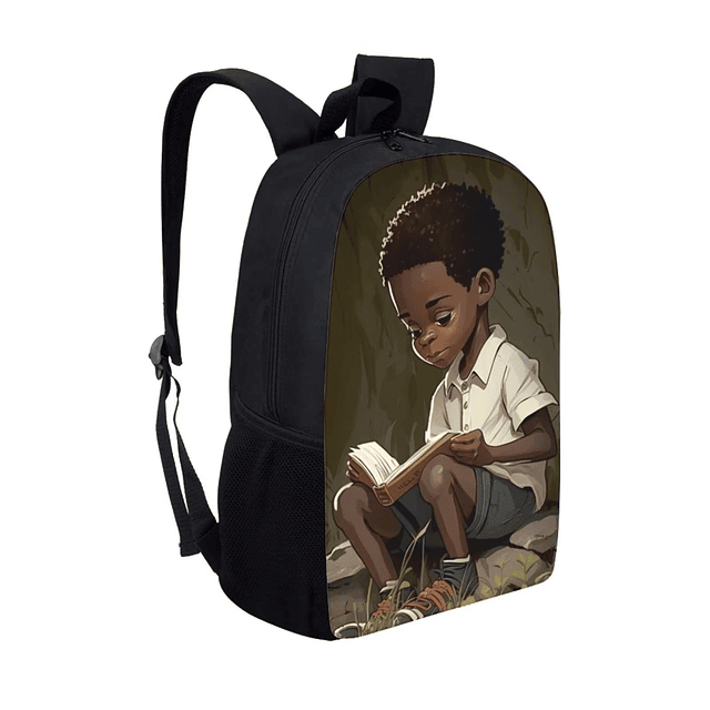 Mochila negra para niños para mochila de escuela primaria, M