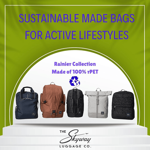 Equipaje Mochila Rainier Deluxe, ecológica, hecha de 100% rP