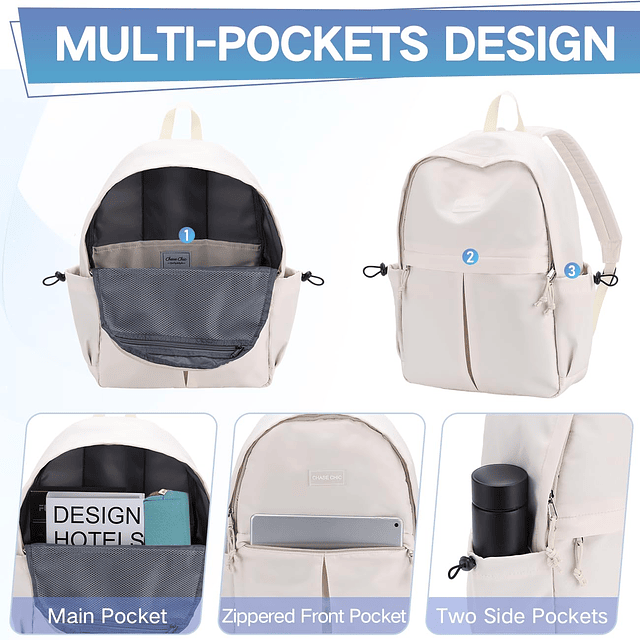 Mochila para mujeres y hombres, mochila ligera para adolesce