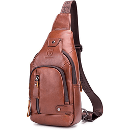 Bolso bandolera de cuero Bolso de pecho para hombre Bolso ba