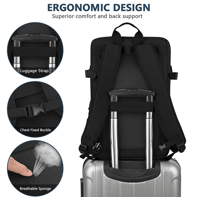 Mochila de viaje para hombres y mujeres, mochila para ordena