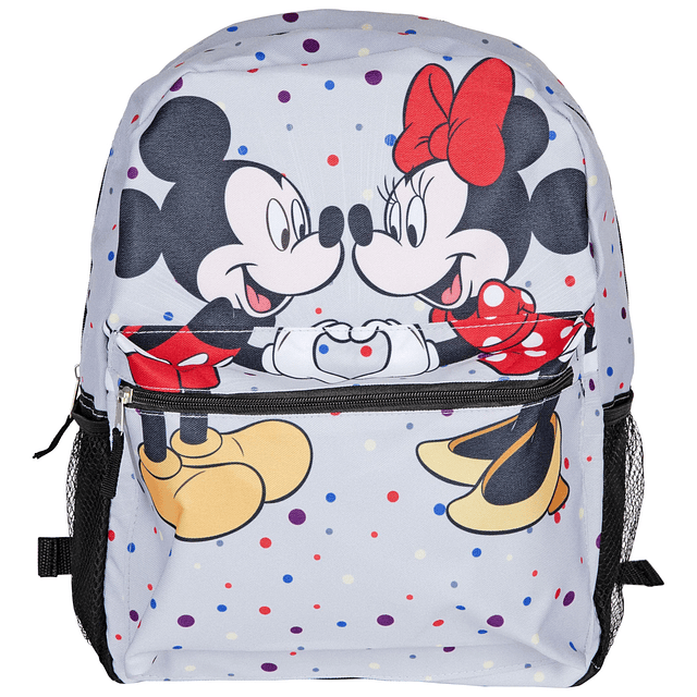 Mochila gris con estampado integral para niños, bolso de hom