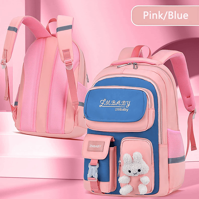 Mochila Kawaii para niñas, color rosa, linda mochila imperme