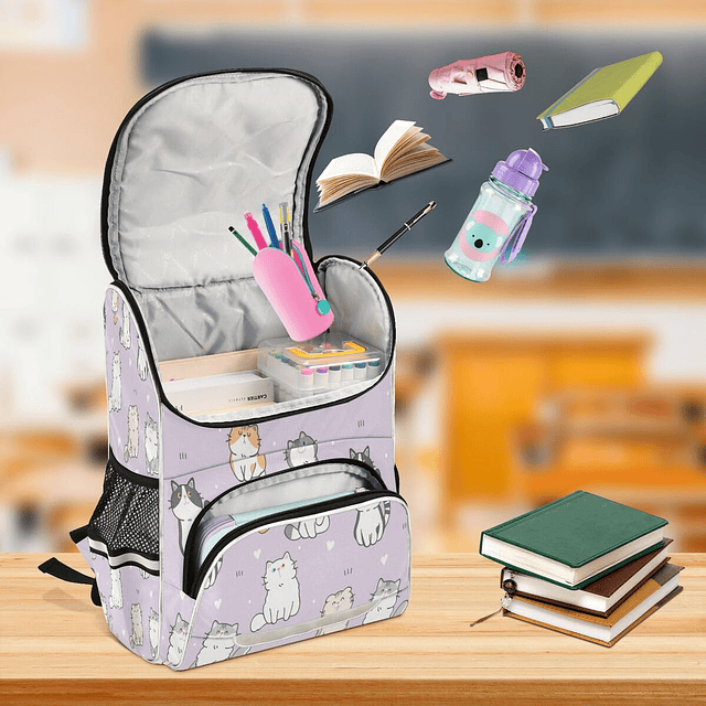 Mochila, Mochilas Escolares para Estudiantes con Gato Lindo