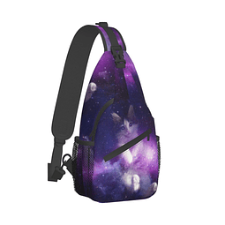 Galaxy Cat Sling Bag Mochila cruzada de viaje para mujer Moc