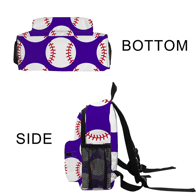 Mochila para niños en edad preescolar con patrón de béisbol,