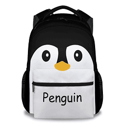 Mochila para niñas - Mochila escolar con pingüino - Ligera y