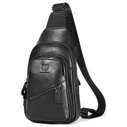 Mochila tipo bandolera de cuero para hombre, bolso bandolera