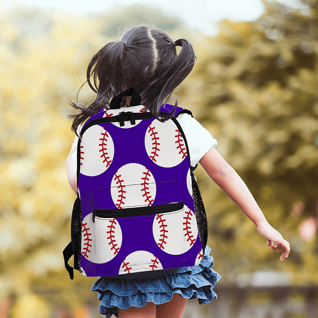 Mochila para niños en edad preescolar con patrón de béisbol,