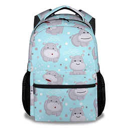 Mochila Hippo para niñas y niños, mochilas de 16 pulgadas pa