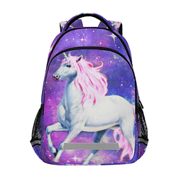 Mochilas Galaxy Horse Unicorn para niñas, mochila escolar de