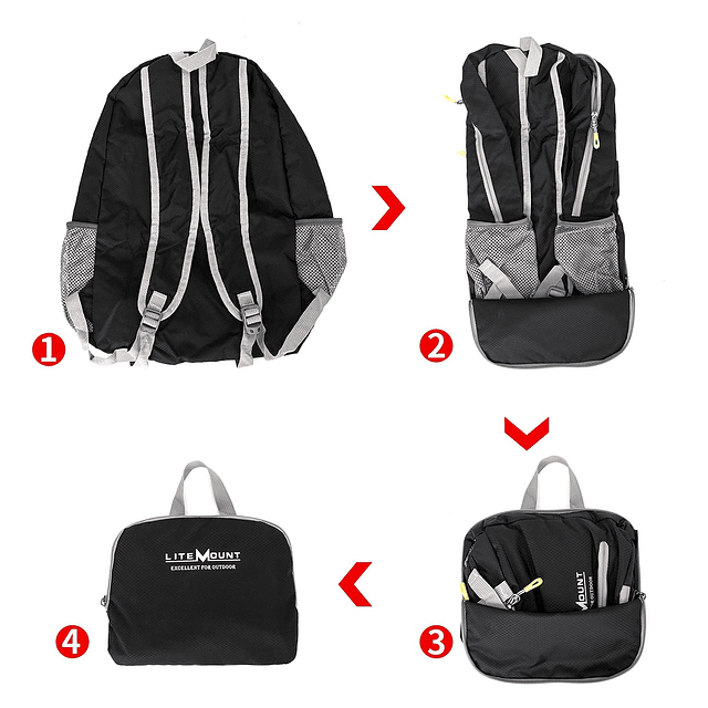 Mochila plegable ligera de 35 L, mochila de senderismo, moch