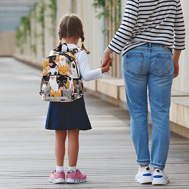 Mochila para niños con estampado de gato, mochilas para niño