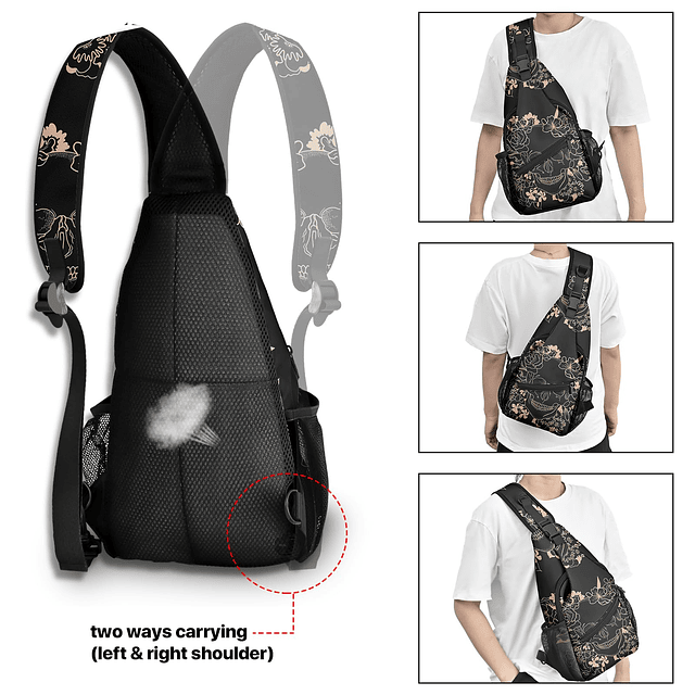 Skull Sling Bag Mochila de viaje Mochila bandolera Mochila d