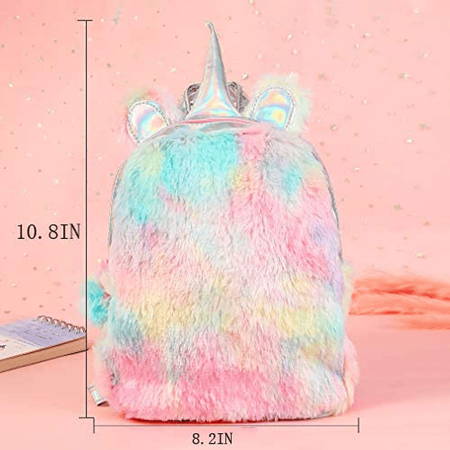 Yorki Mochila Mini Unicornio De Felpa para Niñas, Mochila De