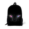 Mochila de gato negro con estampado 3D, mochila escolar popu