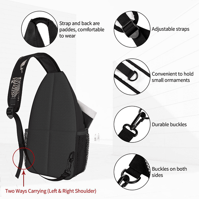 Mochila cruzada para hombres y mujeres, bolsa de hombro con