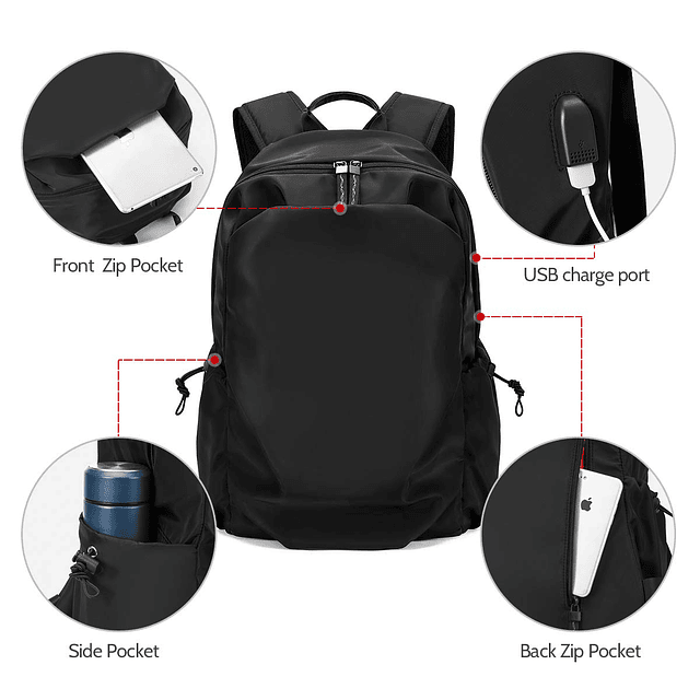 Mochilas para ordenador portátil para hombre, mochila de lon