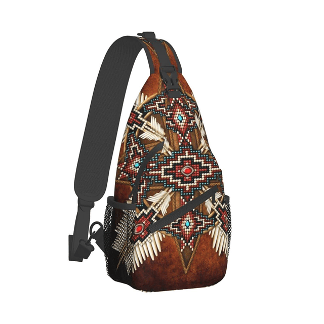 Lindo nativo americano Sling mochila multiusos bandolera bol