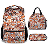 Mochila Red Panda con lonchera - Juego de 3 mochilas escolar