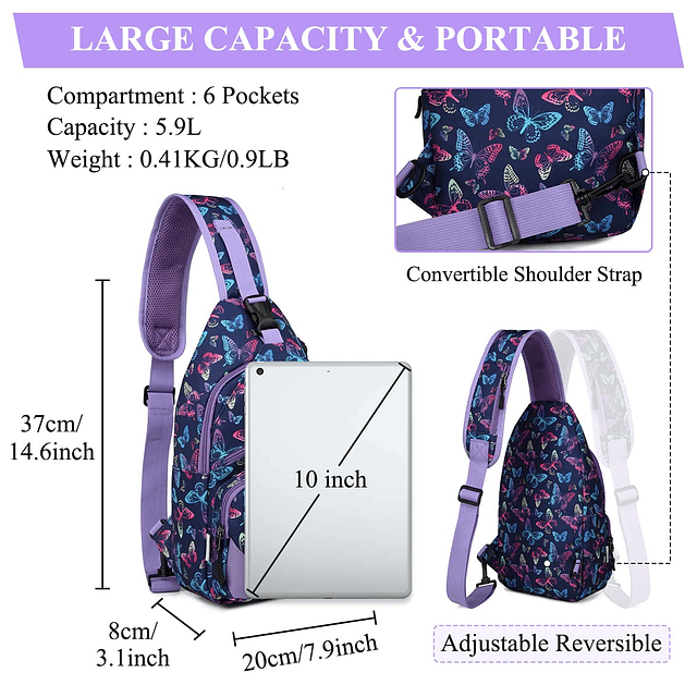 Bolso bandolera para mujer, bandolera antirrobo con una corr