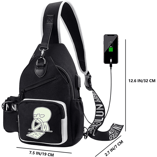 Bolso bandolera luminoso, mochila de hombro cruzada, bolso d