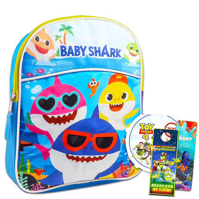 Baby Shark Mini mochila escolar de 11 pulgadas para niños ~