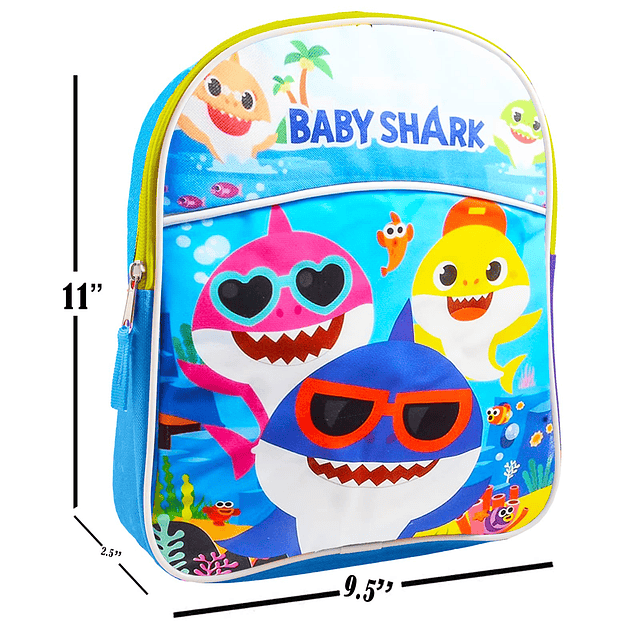 Baby Shark Mini mochila escolar de 11 pulgadas para niños ~