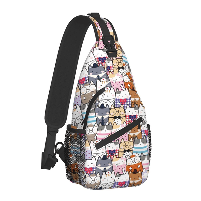 Lindo gato Sling Bag Crossbody mochila mujeres Kawaii presen