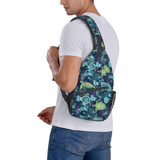 Turtle Sling Bolsas Hombres y Mujeres Mochila de Hombro Pequ