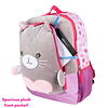 Mochila de gato para niñas con bolsillo frontal de felpa sua