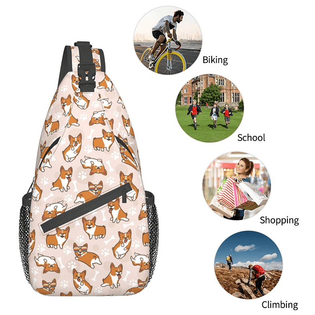 Corgi Sling Bag Crossbody Daypack Senderismo Hombro Mochila