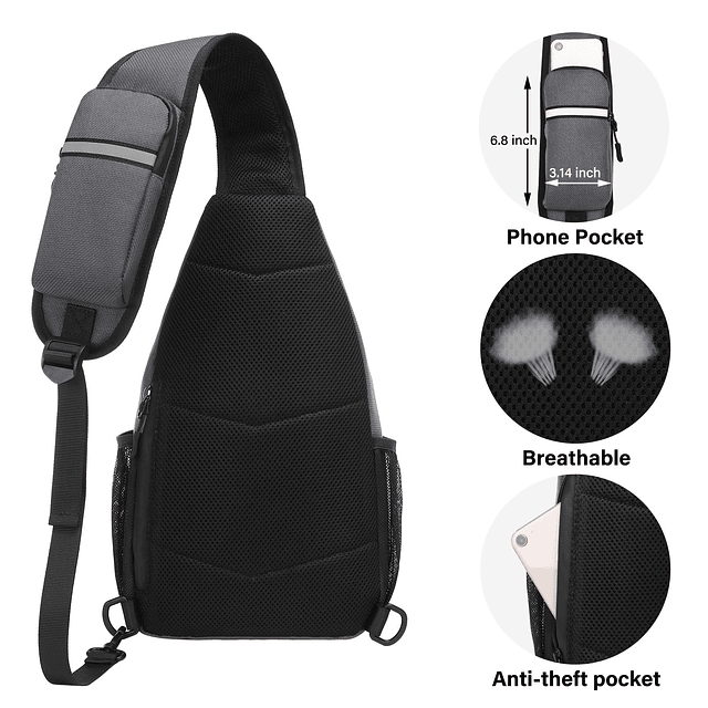 Mochila bandolera para viaje, senderismo, bolso bandolera co