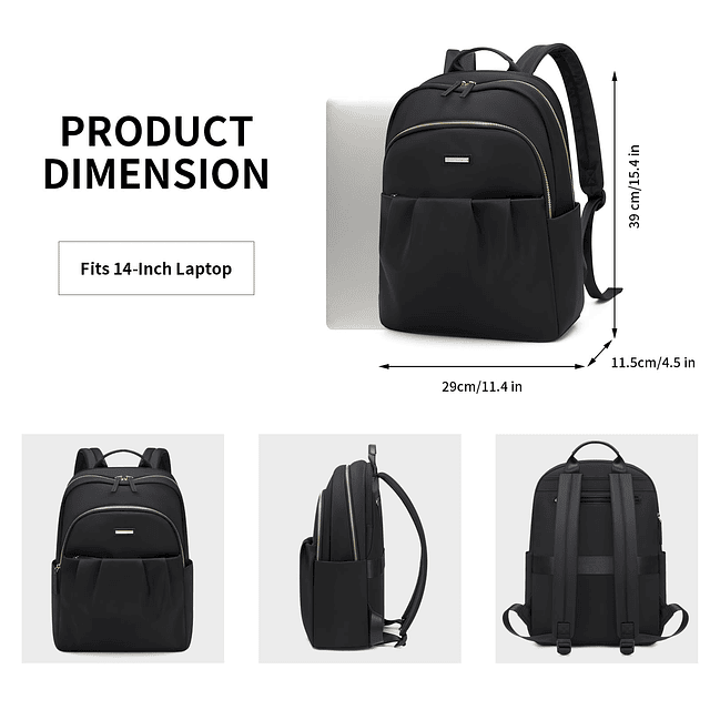 Mochila para portátil elegante para mujer, compatible con po