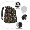 Mochila impermeable con diseño de setas de rana verde, corre