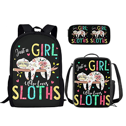 Mochila para niños con estampado Just a Girl Who Loves Sloth