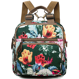 Mochila pequeña de moda para mujer, bolso de hombro floral c