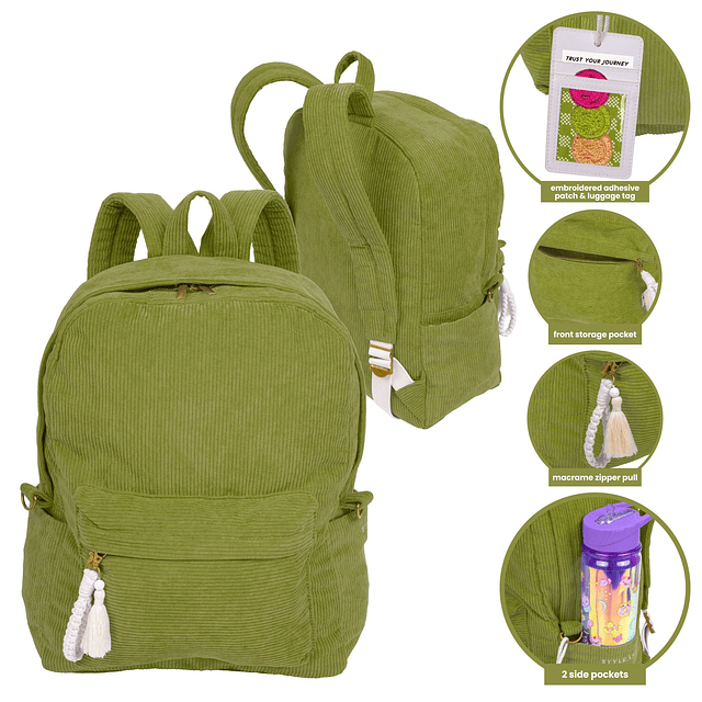 Style.Lab Mochila para niños, Mochila de Viaje de Pana con c