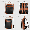 Mochila de cuero para computadora portátil, mochila para muj