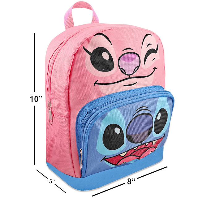 Mini mochila Stitch and Angel para niñas - Mochila de lona d