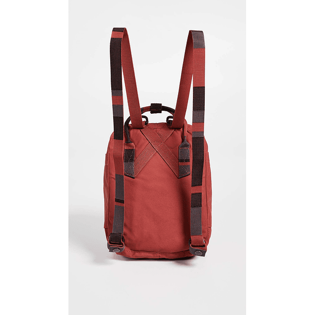 Mochila Kanken Mini para Mujer, Rojo Profundo/Bloqueado Alea