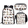 Juego de mochila con estampado de pollo, 3 piezas, mochilas