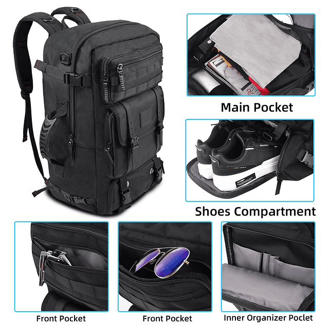 Mochila de viaje grande para hombres, mochila para computado